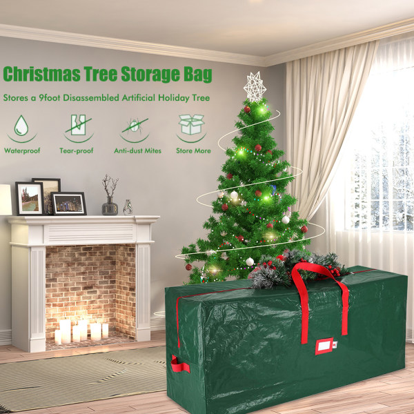 Juletræsopbevaringstaske Ferieopbevaringsetui Vandtæt taske med lynlås med bærehåndtag