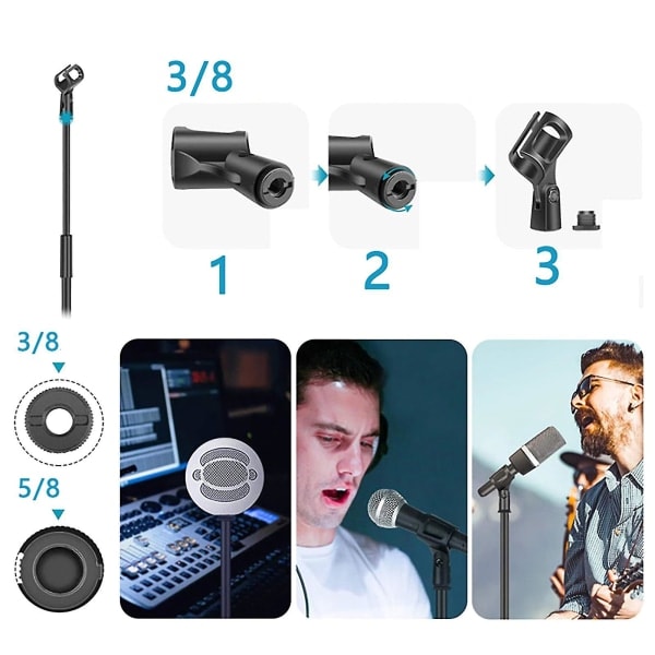 Fjærklemme Mikrofonholder Mikrofonadapter for 2,6-5 cm diameter mikrofon