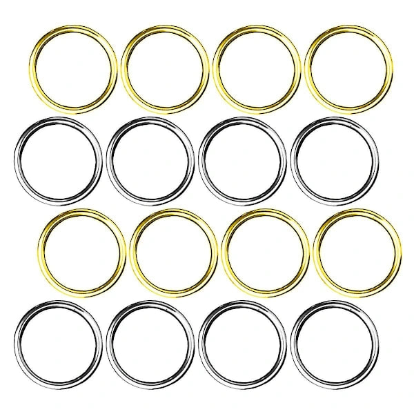 Metallring, 40 st Multi O-båge innerdiameter 20 mm (guld, silver)