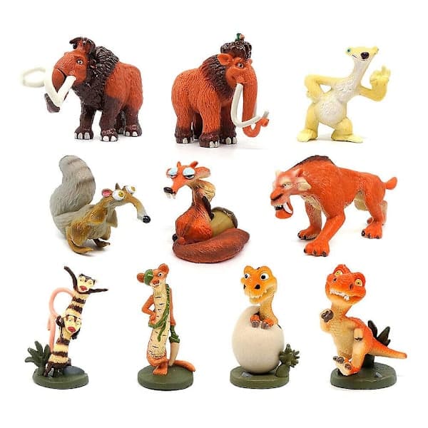10 stk Istid Figurer 1.96' PVC Modell Leker Manny Elefant Diego Sid Barn Gave