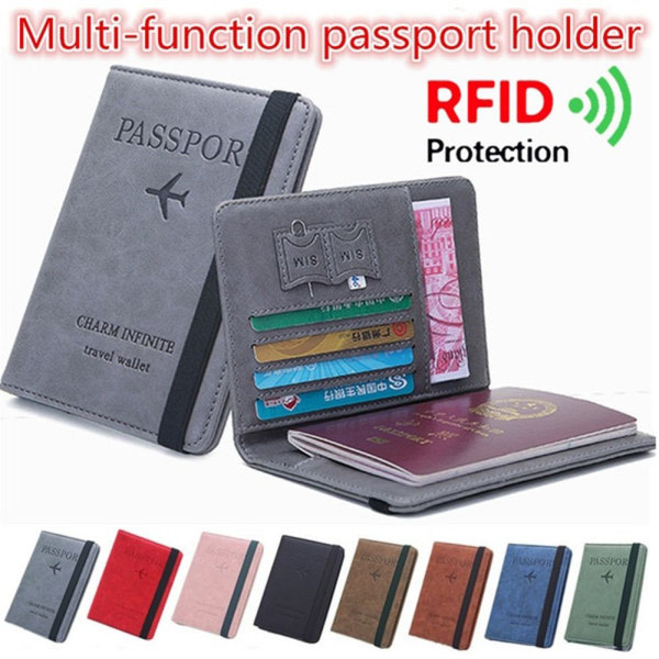 Passholder Passpose kortholder GRÅ grå grey