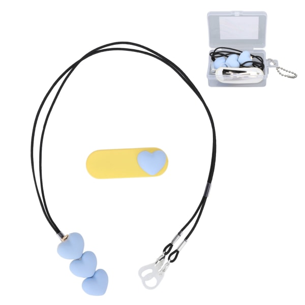 Høreapparatsnor Ældre Børn Dejlig Lyseblå Hjerteformet BTE Høreapparatclipsholder til rejser