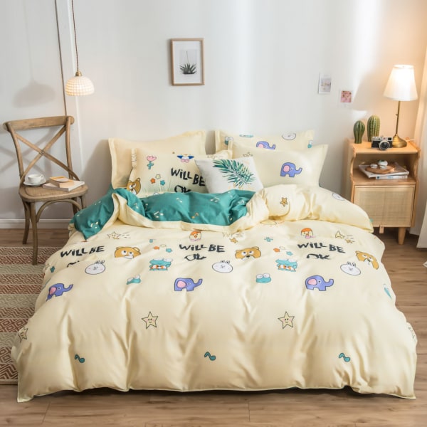 Hudvänligt cover Förtjockad polyester Mjukt borstat cover Quilt Sängkläder för sovsal Sovrum Djur 200x230cm
