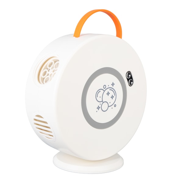 Automatisk rotation bubbelmaskin USB uppladdningsbar automatisk bubbelblåsare för barn Småbarn Inomhus Utomhus Födelsedagsfester Leksaker Vit