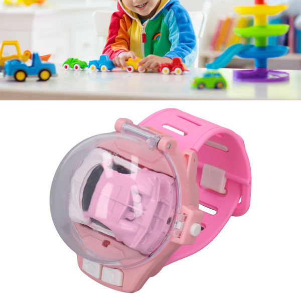 Mini RC Car Watch Legetøj 2,4 GHz USB Opladning Battle Watch Racing Toy Wrist Racing Car Watch Legetøj til drenge og piger Pink