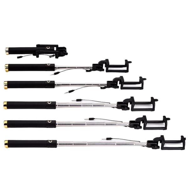 Plug and play foldbart beslag selfie stick Gold 1