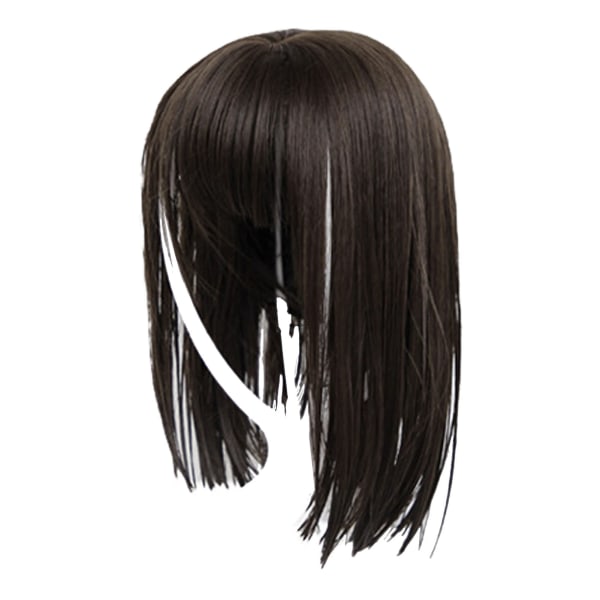 Kaldbrun parykk 16,9 tommer Elegant realistisk middels langt rett hår Parykker for kvinner og jenter
