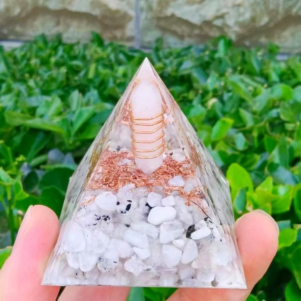 Crystal Pillar Pyramid Energy Orgone Stone 6cm 6cm 6cm