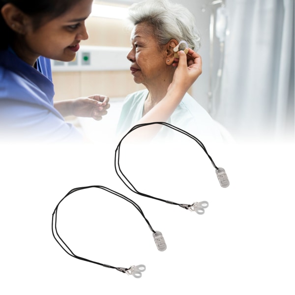 2 STK Høreapparatclips Forhindrer tabt Sikker BTE-beskytter Høreapparatsnor med silikoneringe i forskellige størrelser