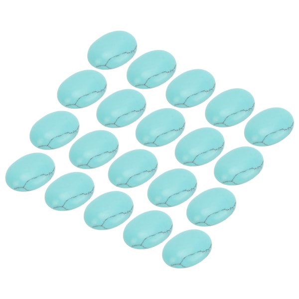 20 STK Naturlig ovale Cabochons med flat rygg 18x13 mm Eggformet turkis for smykkefremstilling av perler