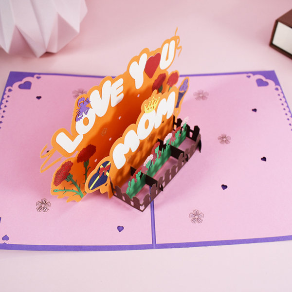 Morsdag 3D-hilsenskort Håndlagde gavekort til mor og kone feriegave