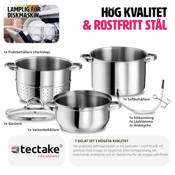 tectake Saftmaja Saftkoger 15 liter, rustfrit stål Ø 26cm Silver Silver