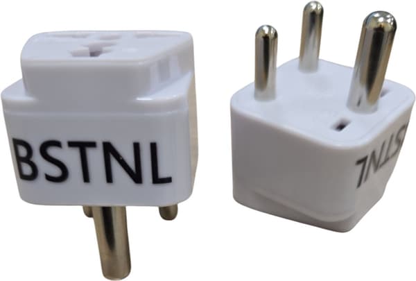 BSTNL Type D Rejseadapterstik 2-pak, Universal Europæisk til Indien Nepal Sri Lanka Strømadapter, 10A 250V, Hvid