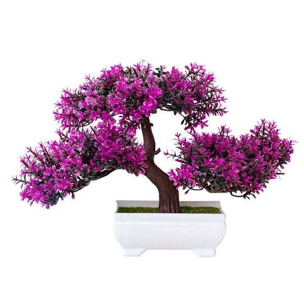 Fetong 1 stk Kunstig Blomst Furu Treplante Foto Prop Bryllup Hjem Bonsai Dekor? Pink