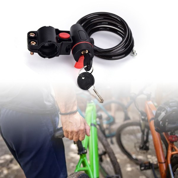 Sykkel Anti-tyverilås Terrengsykkellåsekabel med nøkkel for utendørs rideutstyr