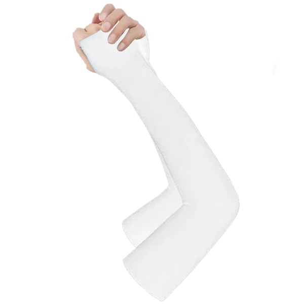 3 Par Armærmer Sommer Udendørs Sol UV Beskyttelse Køling Is Silke Kompression Arm Sleeve til Mænd Kvinder Hvid