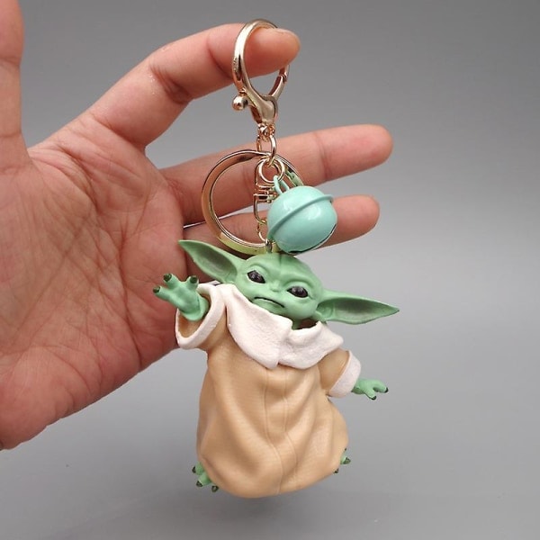 Disney Baby Yoda nøglering Yoda model nøglering Kawaii Cartoon Pendant nøglering