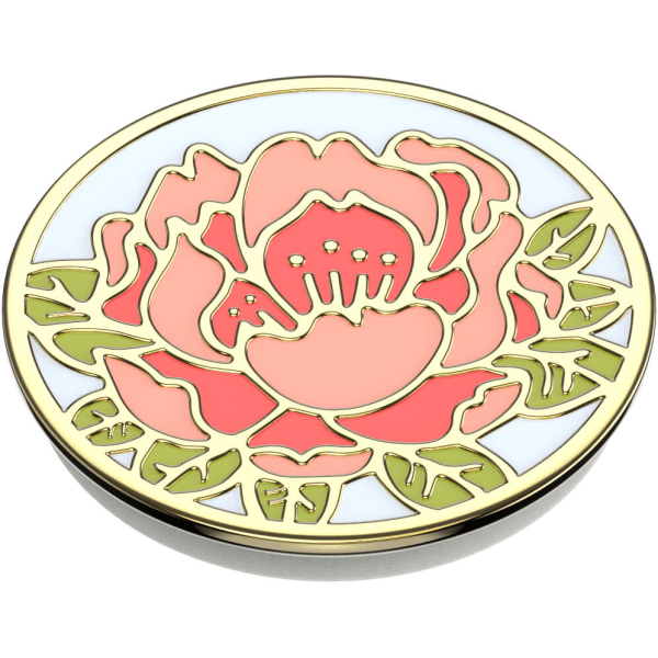 POPSOCKETS Emalj Blooming Peony Rosa Avtakbart Grep med Stativfunksjon Premium