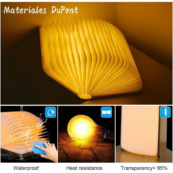 Boglampe, Foldbar LED-boglampe, USB Magnetisk Træbordlampe