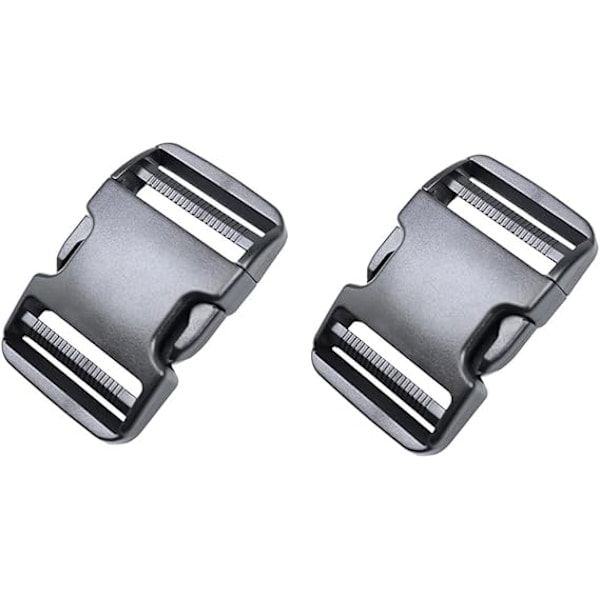 Dubbla Justerbara Snabbspännen, 50mm, Kraftiga Plastspännen, Ersättningsspännen för Ryggsäck, Justerbara Utan Sömnad, 2 Set