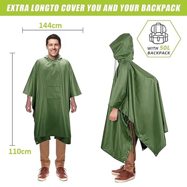 Tilava sadeponcho - sadeviitta Black Svart