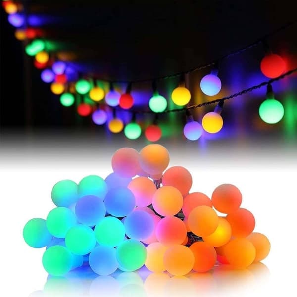 Solcellsdriven LED-ljusslinga 40 Färgglada Lampor 7m—pa