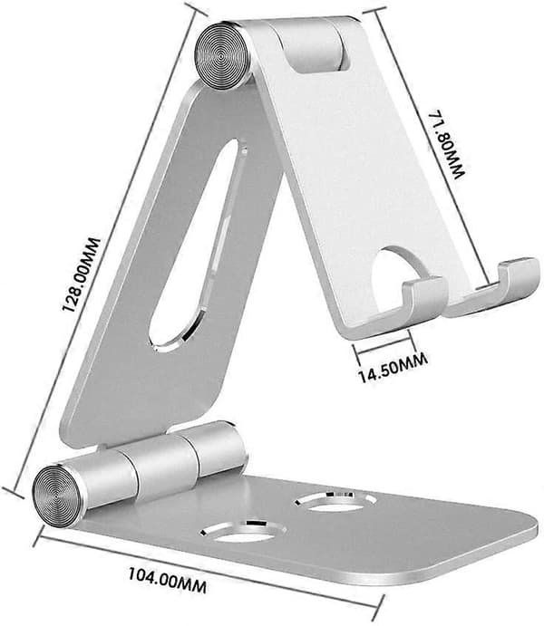 Mobiltelefonstativ Justerbart Vikbart Aluminium Tabletstativ Silver