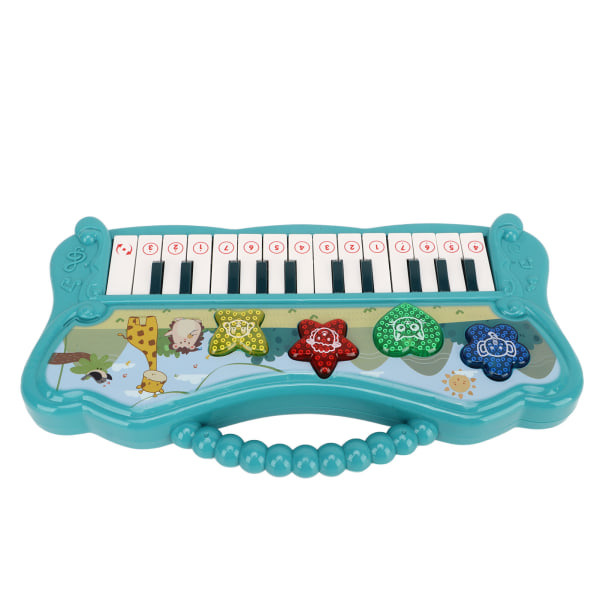 Klavertastatur til børn Bærbar mini tegneserie elektronisk orgel Pædagogisk læringslegetøj til drenge piger Fødselsdagsgaver Grøn