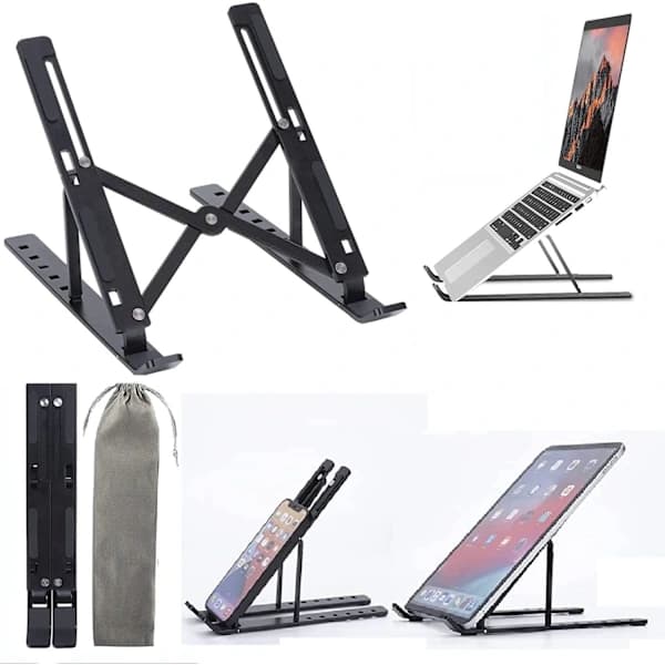 Laptopstativ kompatibelt med 10-15,6 tommer (sort) sort