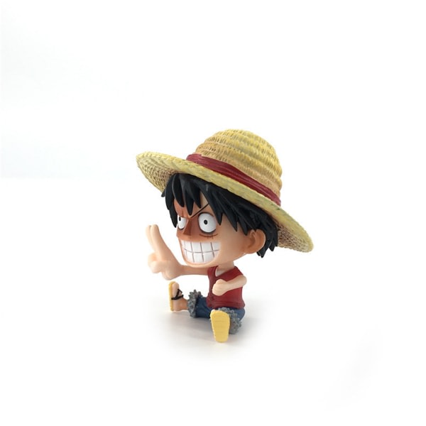 Luffy sittende positur anime figur modell 8 cm