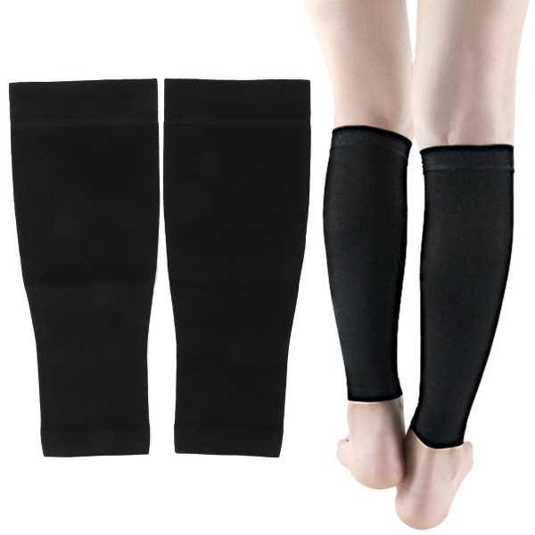Leggkompresjonshylse for kvinner Myke elastiske ben Formingssokker for løping (svart)XXL