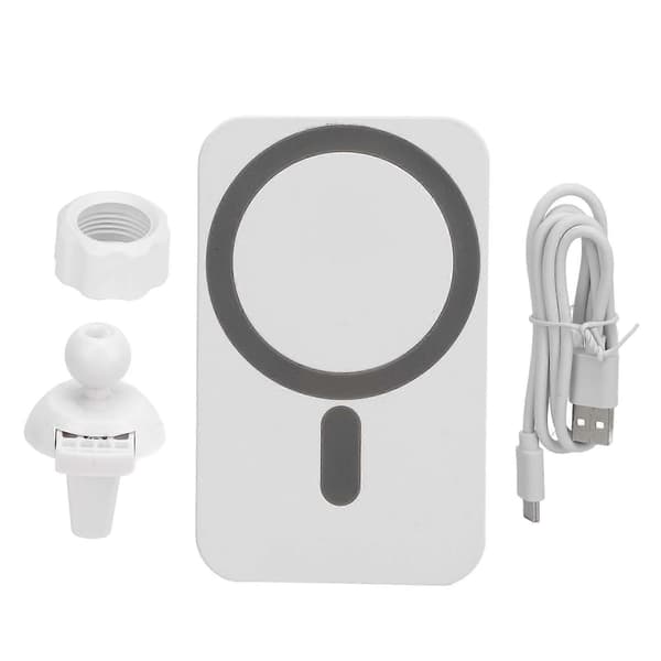 Magnetisk trådløs billader 15W hurtiglading 360 graders rotasjon luftventil telefonholder Solid Normal