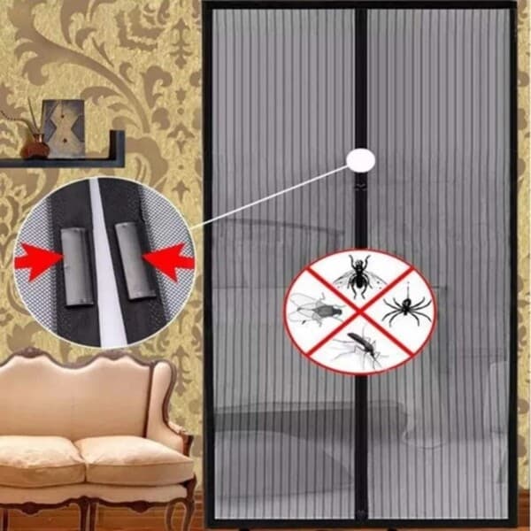 Magnetiskt Myggnät för Dörr – Myggnätsdörr med Magnet 210x100cm Vit – pa