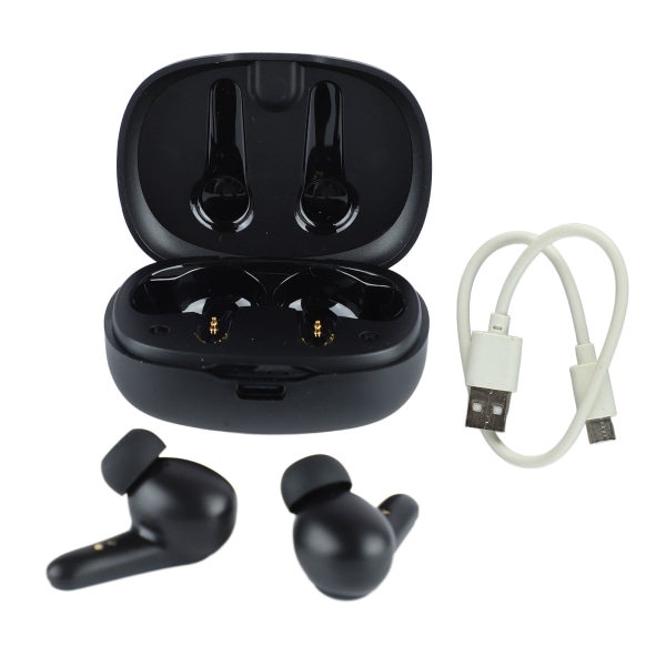True Wireless Headphones Noise Reduction Low Latency Stereo Bluetooth -kuulokkeet musiikille, musta
