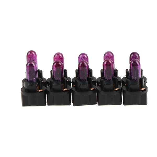 10 kpl T5 T6.5 LED-lamppua W1.2W Auton sisävalaistus Kojelauta Violetti