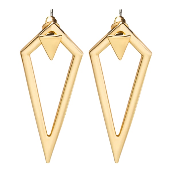 Enkel stil trekantet form legering vedhæng ørestikker øreringe dekoration smykker (guld)