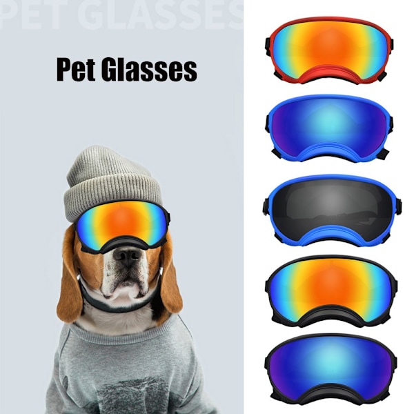 Justerbare Dog Goggles Pet Anti-UV Solbriller 4