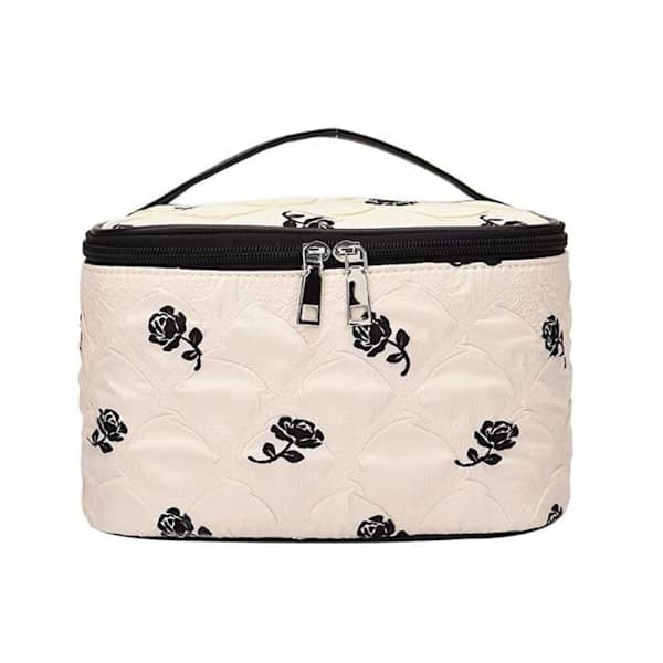 Makeupväska Kosmetikväskor för Kvinnor Rese Makeup Organizer Väska med Meshfickor, Beige