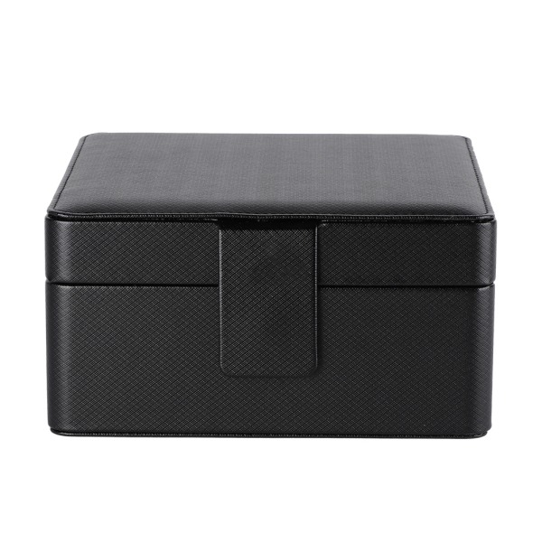 PU-nahkainen käytännöllinen watch säilytyslaatikko näytön organizer rengasuralla (musta)