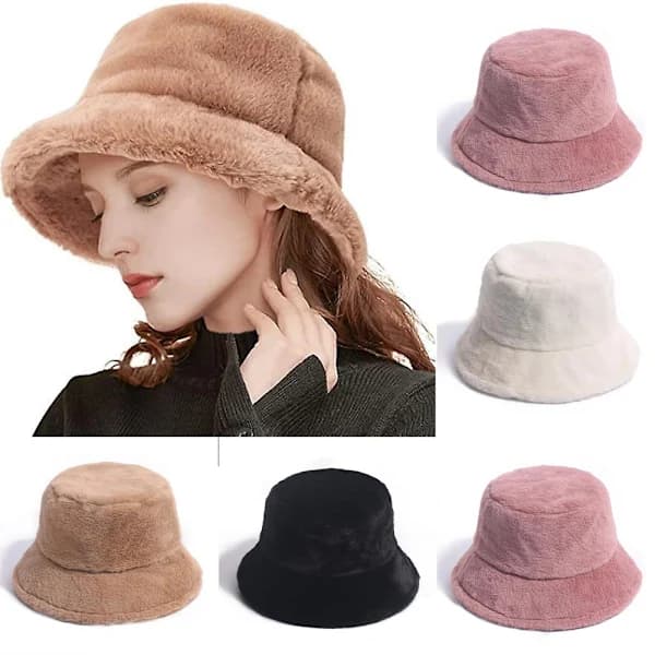 Efterår og vinter Bucket Hats Mode Varme Sød til kvinder mænd khaki