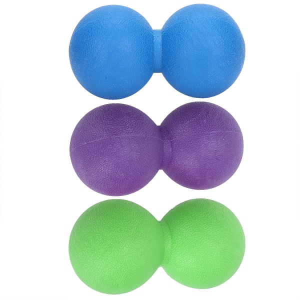 Peanut Massagebold Silikone Yoga Træning Fascia Muskelafspænding Fitnessudstyr Lilla+Grøn+Blå
