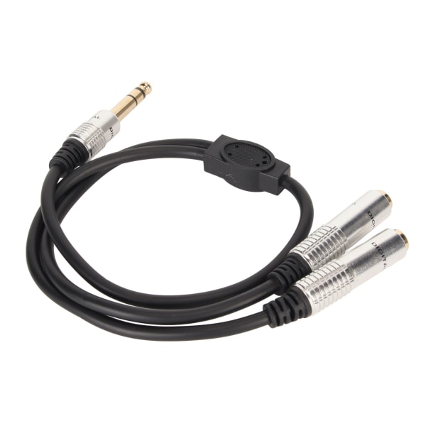 1/4 tommers stereosplitter Y-kabel Tokanals aluminiumslegering 6,35 mm hannplugg til dobbel 6,35 mm hunportkabel 19,7 tommer