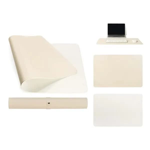 Skrivbordsunderlägg 80x40cm PU Läder Beige