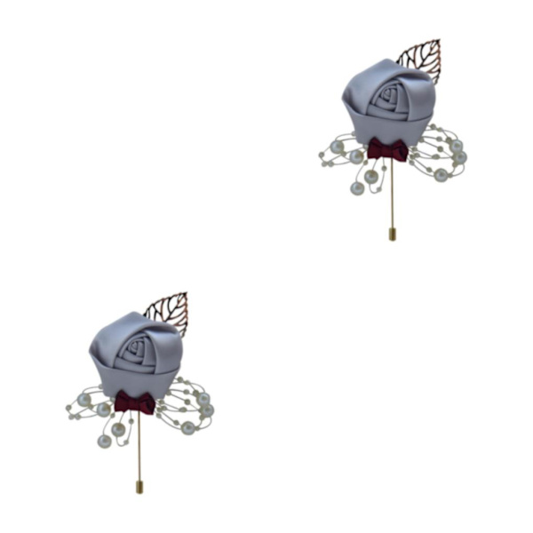 1/2/3/5 Luksuriøse bryllupsbrosjer Stilige og elegante tilbehør lys grå light grey 2Set