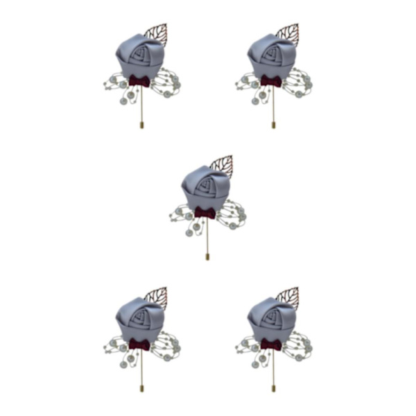 1/2/3/5 Luksuriøse bryllupsbrosjer Stilige og elegante tilbehør lys grå light grey 5Set
