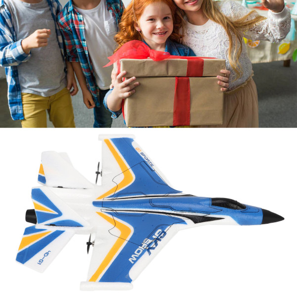 RC svævefly letvægts fleksibel fjernbetjening fly med LED lys til børn Blå 3 batteri