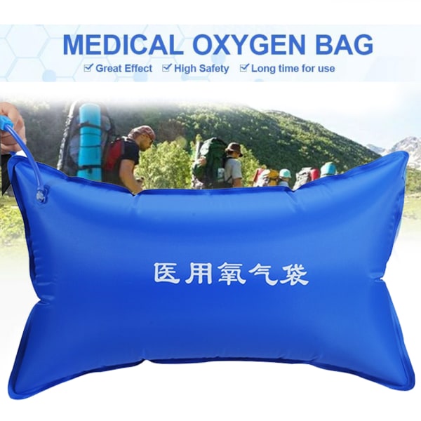 42L bærbar nødoppbevaringspose for medisinsk oksygen Gjenbrukbar oppblåsbar oksygenpute Tom pose PVC-oksygenbærepose