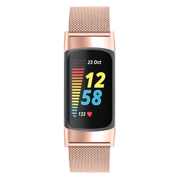 Fitbit Charge 5 -ranneke ruostumaton teräs ruusukulta