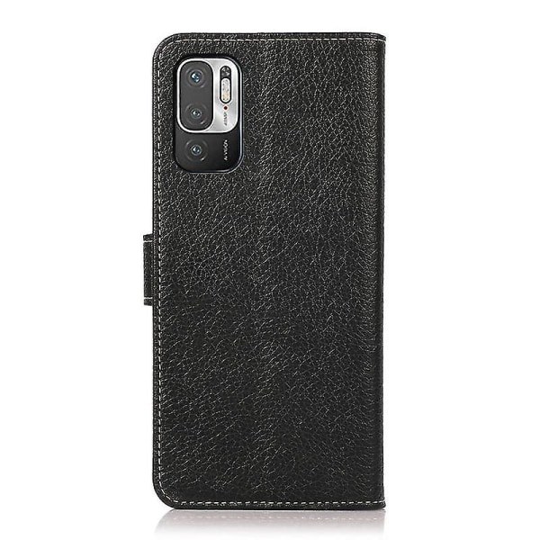 For Xiaomi Redmi Note 10 5G / Poco M3 Pro Litchi Texture PU + TPU Horisontal Flip Case med holder og kortplasser og lommebok (svart)