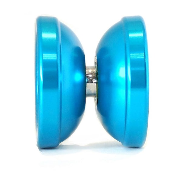 T6 Oresponsiv Yo-yo Metall Glänsande Finish Yoyo Boll Splash Med Väska 5 Yo-yo Snören, blå.pa